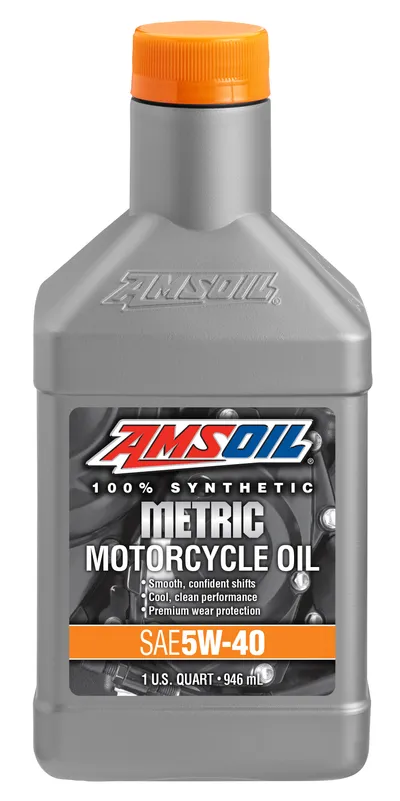 AMSOIL 100% Synthetic Metric Motorcycle Oil 5W-40 bottle