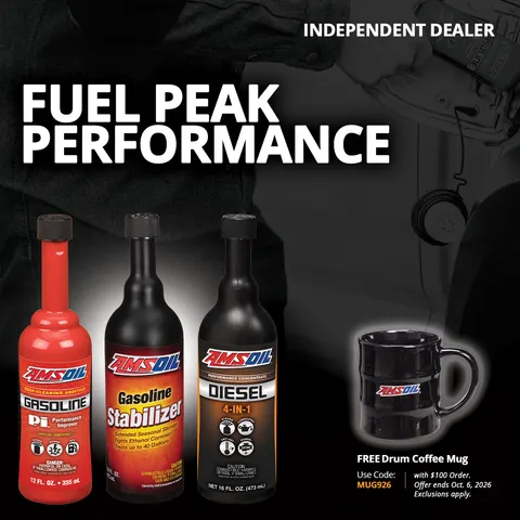 AMSOIL free drum coffee mug promotion — code MUG926
